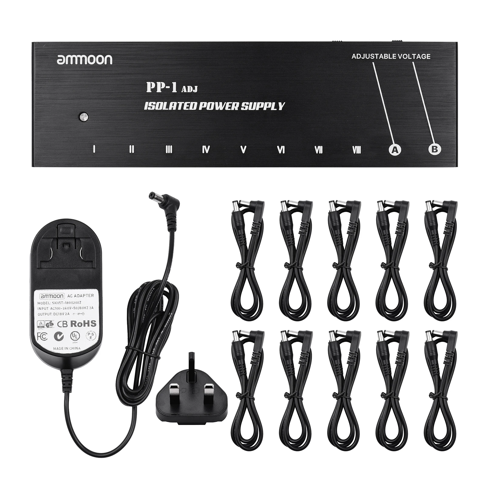 Ammoon PP-1 портативный гитарный источник питания дистрибьютор 10 изолированных DC