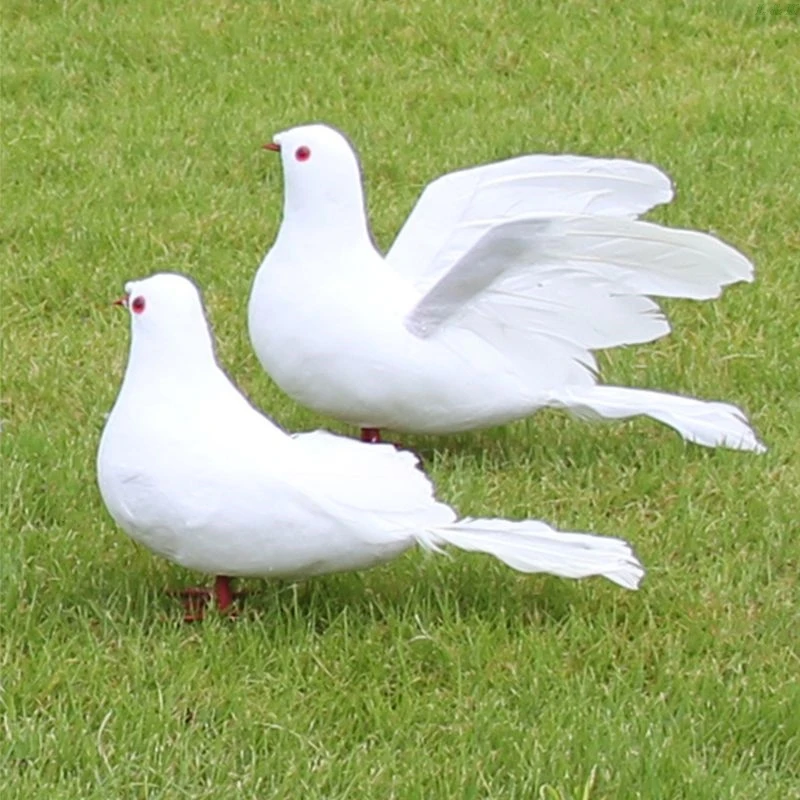 Декоративные искусственные голуби белое перо из пенопласта свадебное украшение