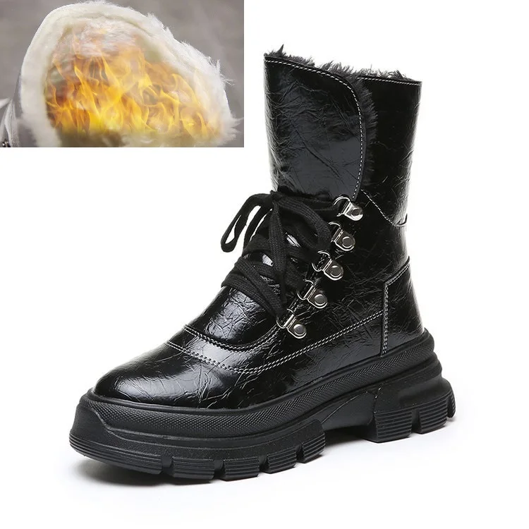 

Classic Women Winter Boots Mid-Calf Snow Boots Female Warm Fur Plush Women Boots Waterproof Platform Botas Mujer Size 35-40