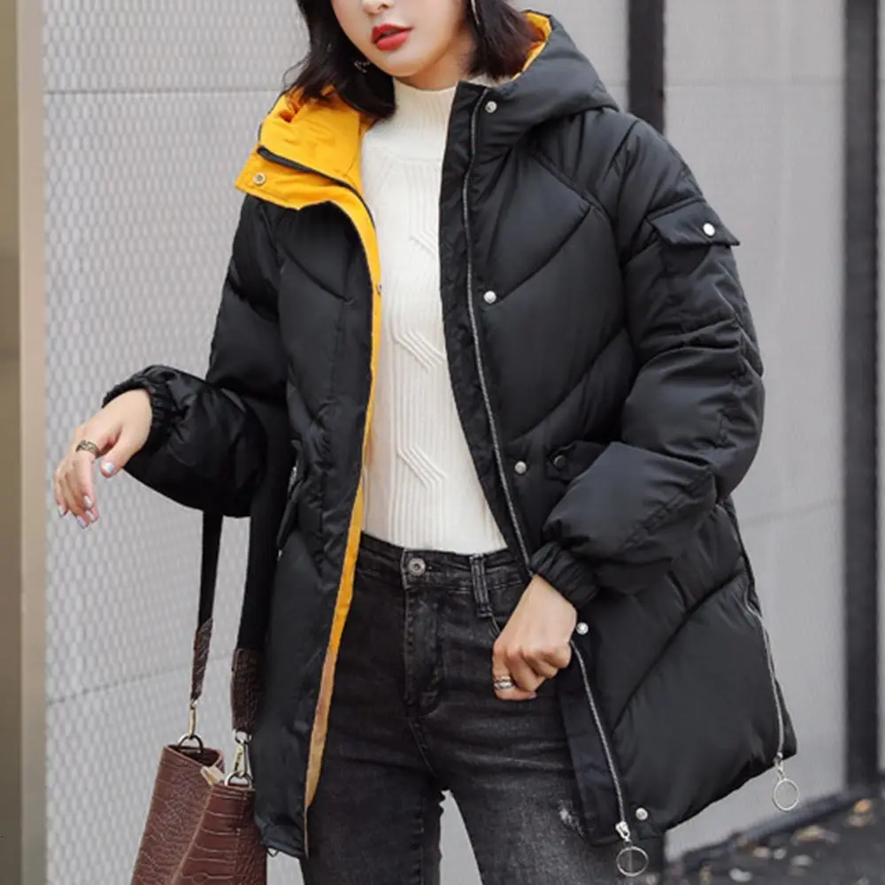 Стильные корейские женские парки толстые хлопковые стеганые куртки зимние