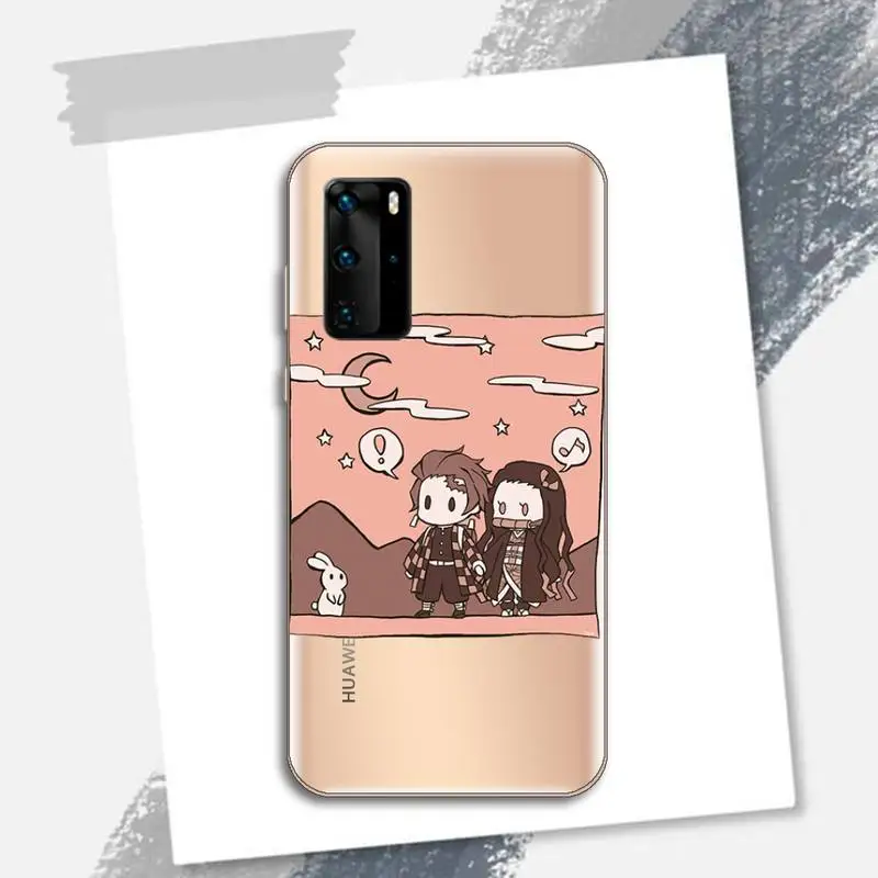 

Cute Japan Demon Slayer Phone Case Transparent for Huawei P honor 8 10i 20 30 40 smart 2019