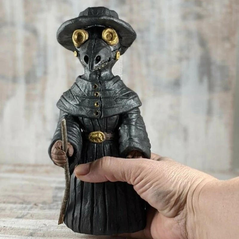 

Plague Dr Sculpture Cone Burners Incense Burners Resin Desktop Ornament Handmade Craft FBS889