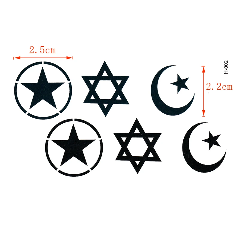 

10 pcs Star Temporary star Tattoo stickers For Men Wemen Waterproof Stickers maquiagem make up tattoos