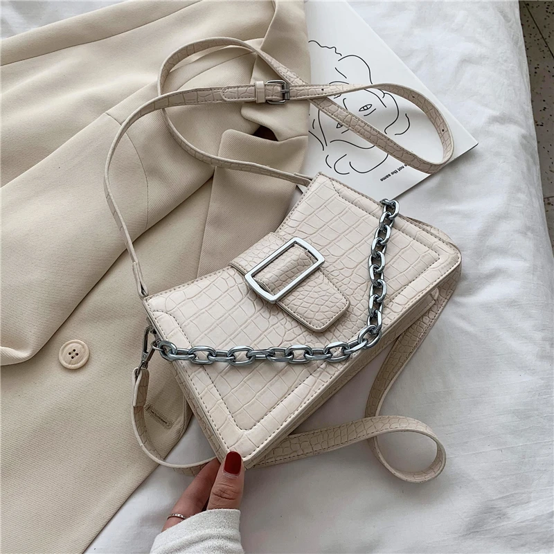 

Luxury Design Crocodile Pattern Small PU Leather Crossbody Bags For Women 2020 Shoulder Handbags Female Travel Cross Body Bag