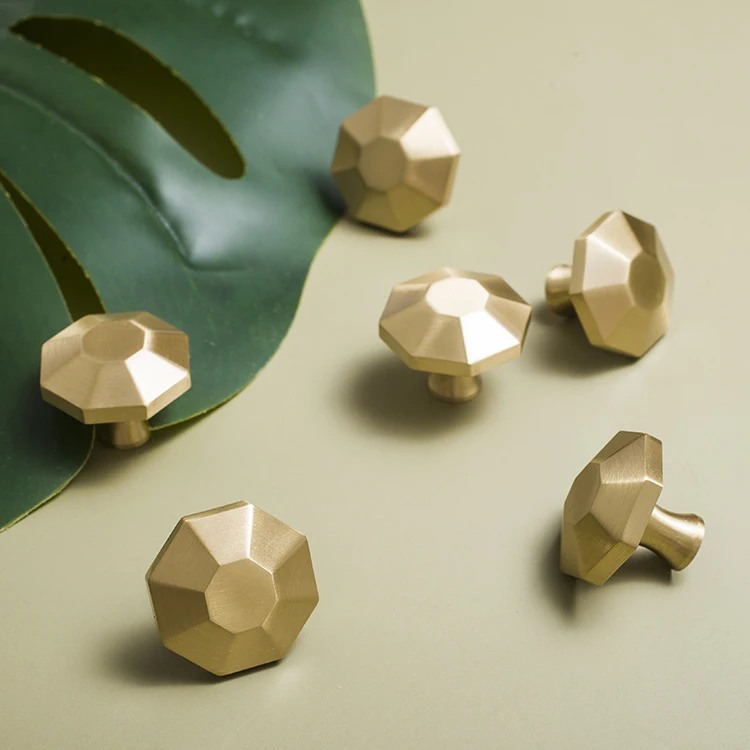 Однотонная латунная ручка восьмиугольник ручная работа ручные дверные ручки