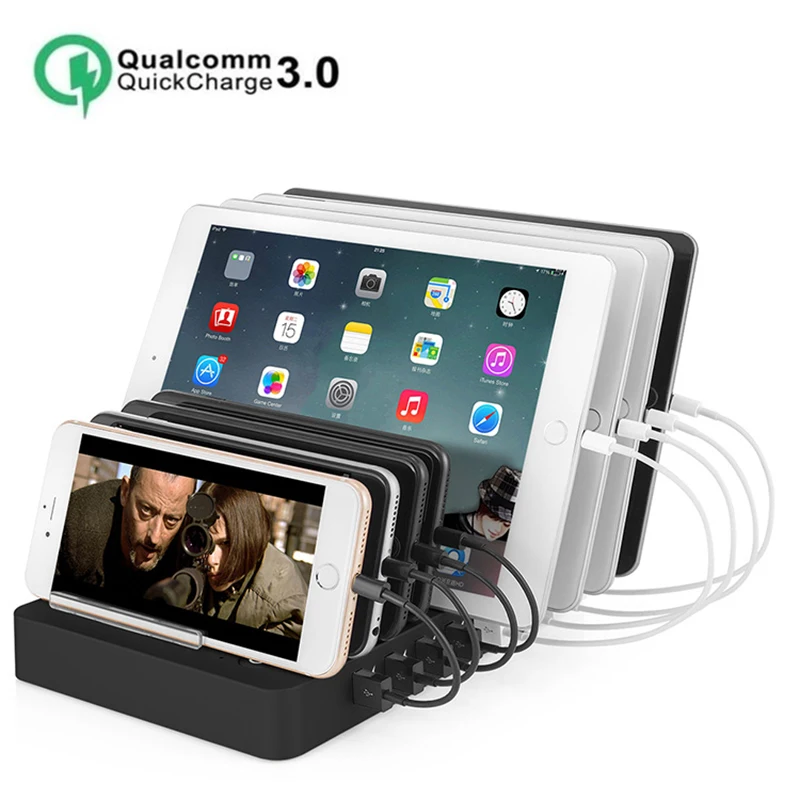 

8 Port Multi USB Charger For iPhone 12 Pro Max Quick Charge 3.0 Fast Charger Dock Station For Huawei Samsung