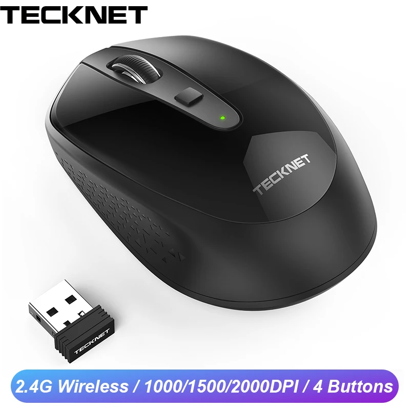 TECKNET мини беспроводная мышь 2 4 ГГц Регулируемая 2000 1500 1000 DPI эргономичная