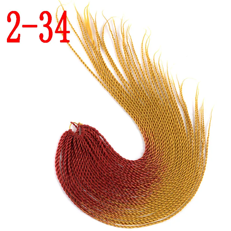 2-34 MERISIHAIR Ombre Сенегальские крученые волосы на крючках косички 24 дюйма 30 корней/упаковка синтетические косички волосы для женщин серый, синий, розовый, бро - Цвет: 2-34