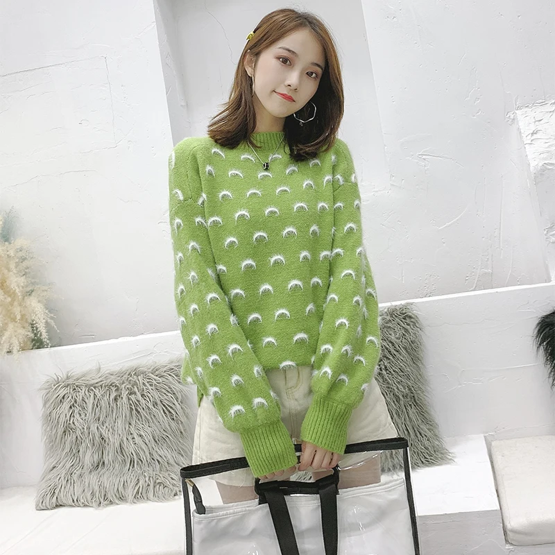 

Fashion new top half-high collar casual long-sleeved pullover sweater
