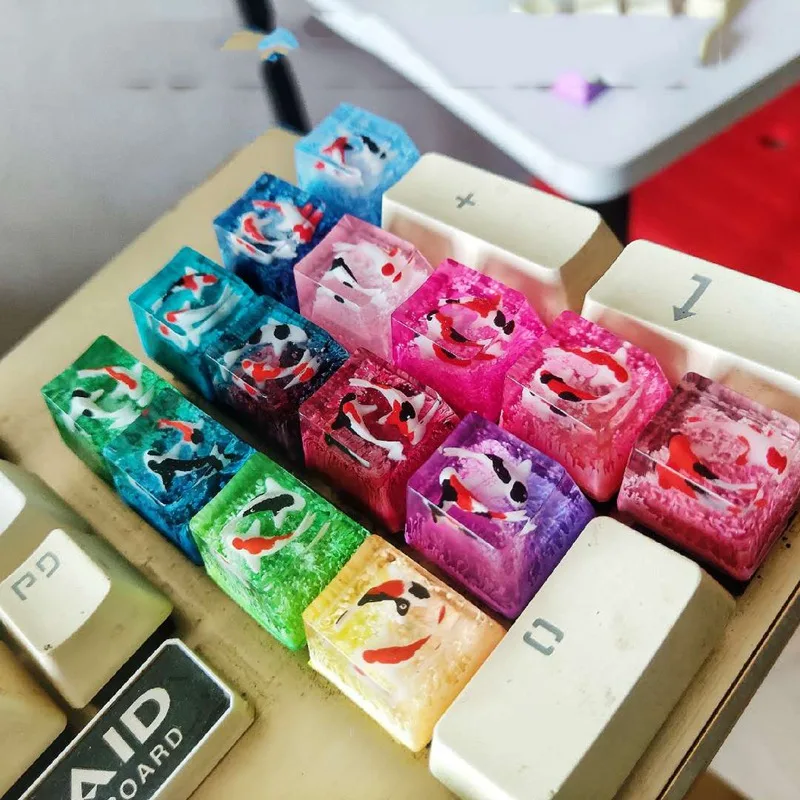 2020 New Backlit Key Cap For Cherry MX Mechanical Koi Fish Resin Artisan Keycaps 1U for Keyboard Decorate Office School Suppily | Игрушки и