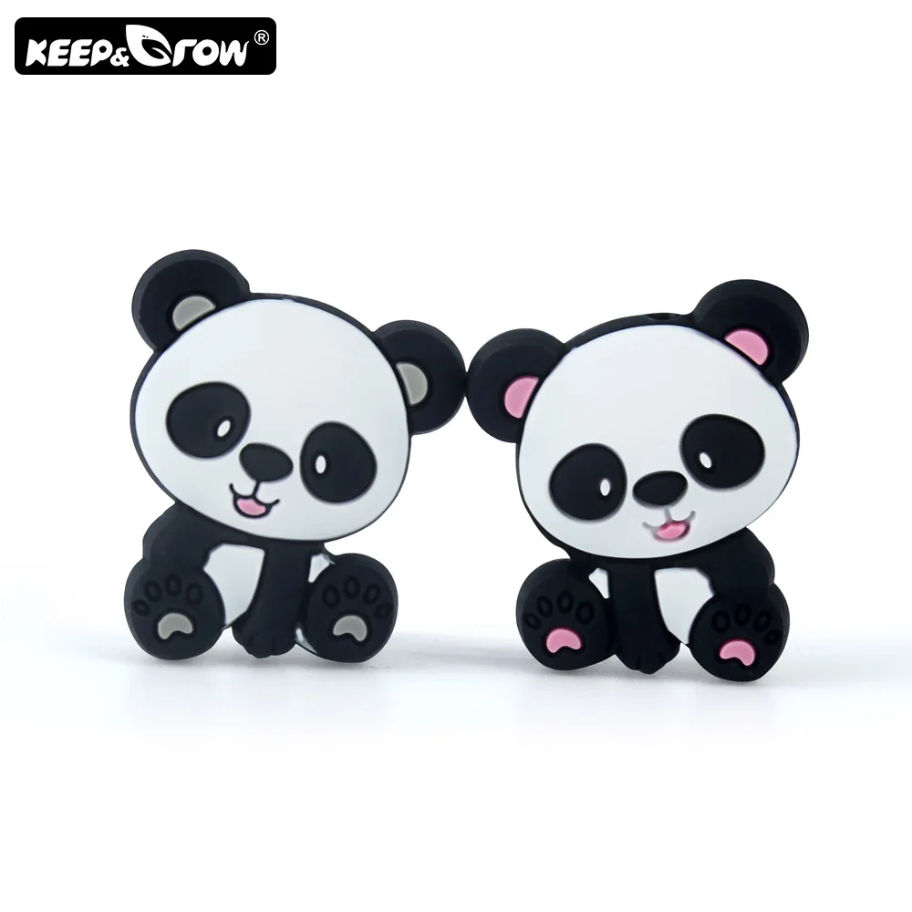 Keep&Grow 5 шт. панда Perle Силиконовые бусы с животным для периода прорезывания зубов шариков, не содержащих бисфенола-а ребенка режутся зубы игрушки "сделай сам" в форме бусины детские товары