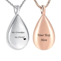 personalize carved teardrop urn necklace for ashes keepsake grandmagrandpa memorial jewelry stainless steel necklace pendant