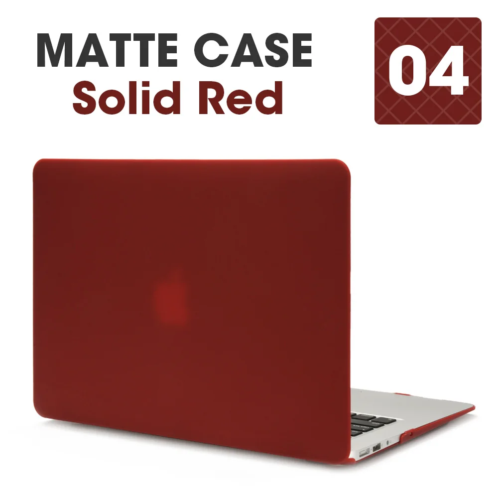 Чехол для ноутбука Apple Macbook Mac book Air Pro retina, новинка, сенсорная панель 11, 12, 13, 15 дюймов, Жесткий Чехол для ноутбука, чехол 13,3, чехол - Цвет: Matte Solid Red