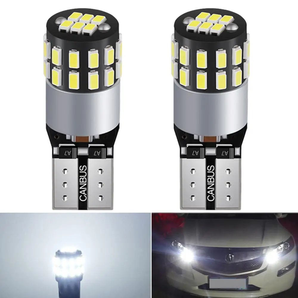 

2 шт., Автомобильные светодиодные лампы T10 CANBUS 194 168 W5W 3014 SMD