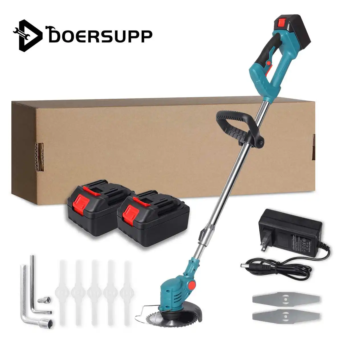 

1880W Electric Grass Trimmer Rechargeable Lawn Mower Cordless Weeds Strimmer Grass Cutter Garden Tool For Makita 21V Battery