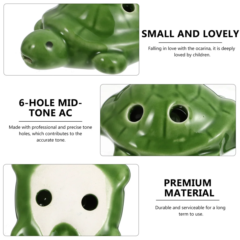 

1 Set Adorable Turtle Shape Ocarina Flute Beginners Ocarina Introductory Ocarina