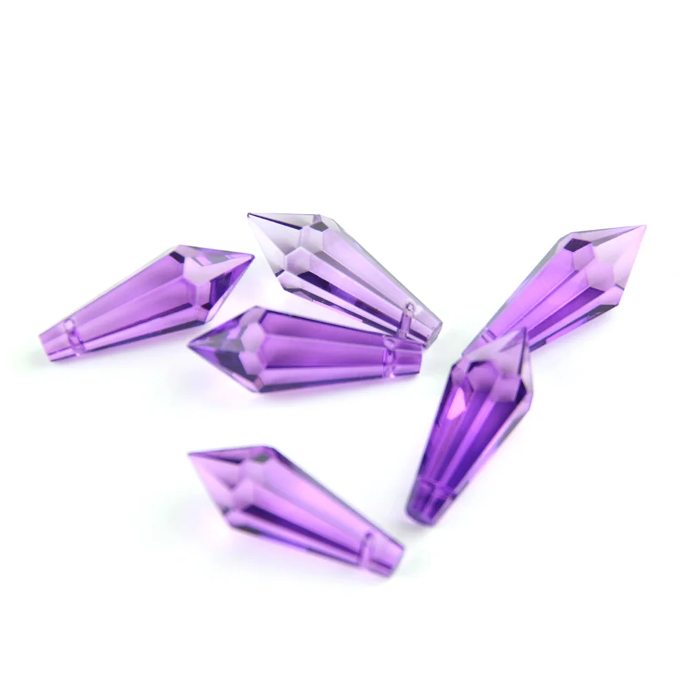Хит! 10 шт. 38 мм фиолетовые хрустальные детали освещения стеклянная подвеска для