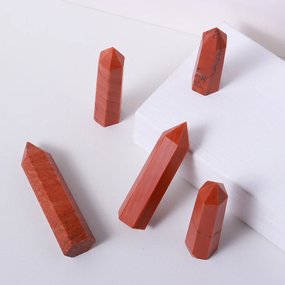 Палочка из красного драгоценного камня 5-8 см красная яшма Хрустальная башня