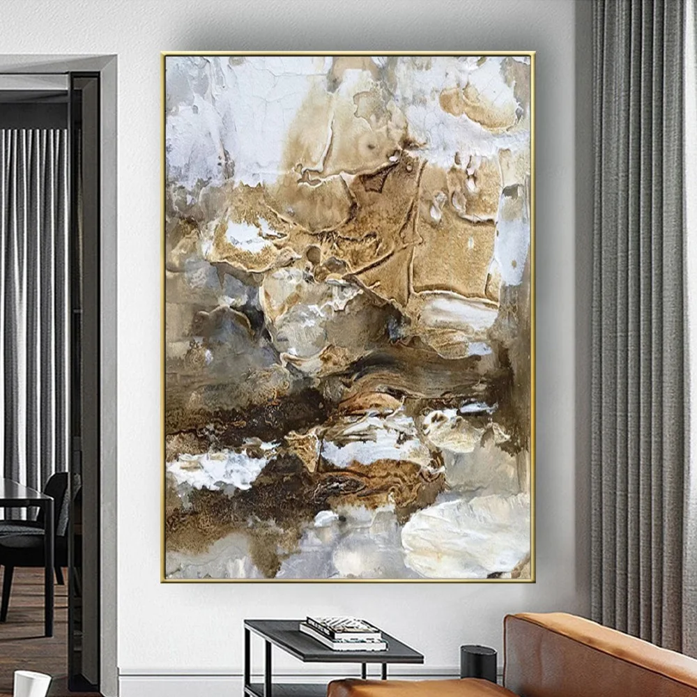 

Hand painted Palette golden Flower modern Oil Painting Canvas Paintings Southeast Asian Vintage Picture Art Wall Painting Decor