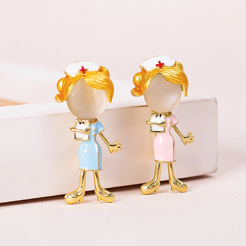 Броши с опалом и эмалью для мальчиков девочек медицинская брошь булавка