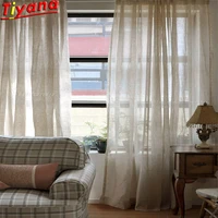1piece linen curtains for living room semi blackout curtains bedroom semi blackout solid japanese style hm44330