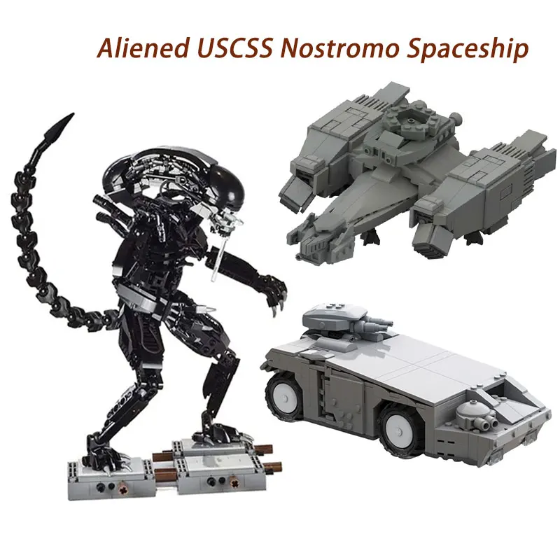 

Moc Aliened Blood Robot War USCSS Nostromo Spaceship Movie Model Building Blocks Construction Bricks Educational Toys Children