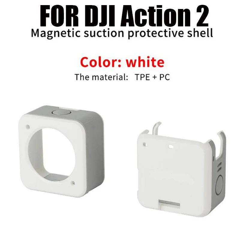 

DJI Action 2 Anti-scratch Magnetic Shell Cover Anti-slip Magnetic Action Camera Protective TPE PC bag Case for DJI OSMO Action 2