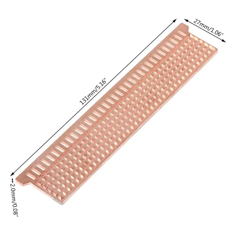 

PC RAM Cooler Copper Computer Desktop Memory Heat Sink for DDR2 131x27x1.5/2mm B85A