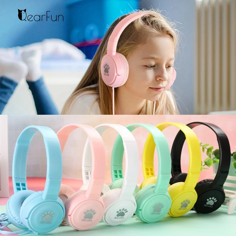 Симпатичные Проводные детские наушники с микрофоном супер 3D стерео игровая