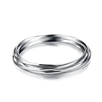classical simple 5 five rings 925 sterling silver bracelet bangle for women fashion female bracelet jewelry