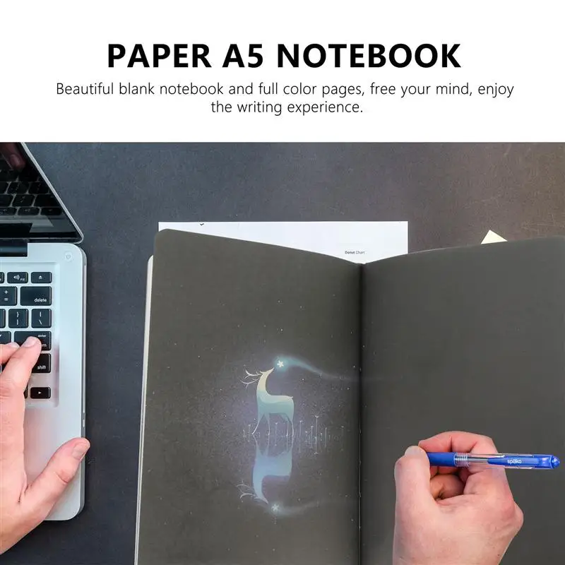 

1Pc Luminous Travel Notepad Manuscript Durable Stylish Scrapbook Sketchbook Notebook for Office Home Travel