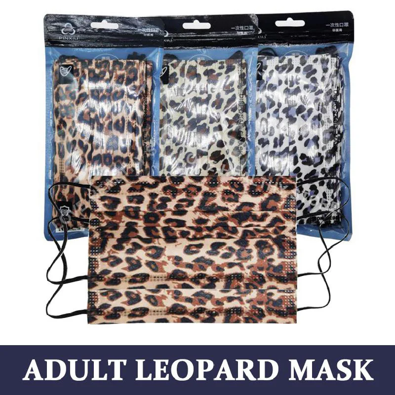 10 шт./пакет с леопардовым принтом одноразовая маска 3 х слойные фильтрации из