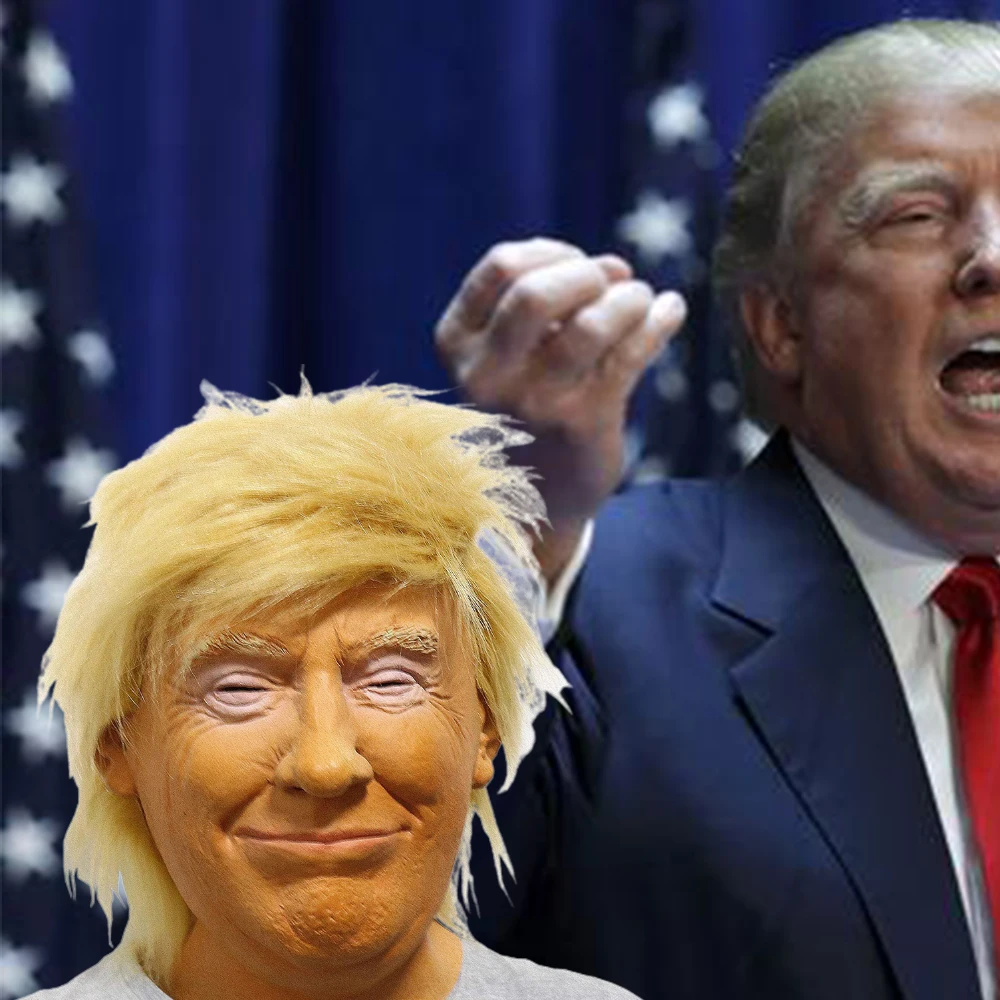 Дональда Трампа латексная маска Хэллоуин Пасхальный костюм вечерние Косплэй