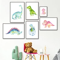 baby dinosaur nursery cartoon wall art canvas painting nordic posters and prints wall pictures for kids room bedroom wall decor