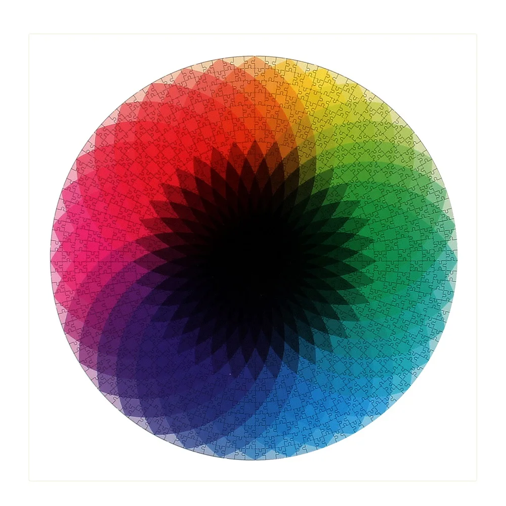 1000 шт головоломки круглые градиентные цвета радуги для детей и взрослых|Пазлы| |
