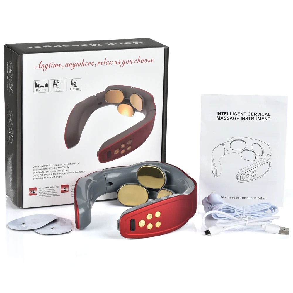 

Smart Electric Neck Massager Portable Pulse Massager Rechargeable USB Cervical Traction Therapy Massage Stimulator Health Care