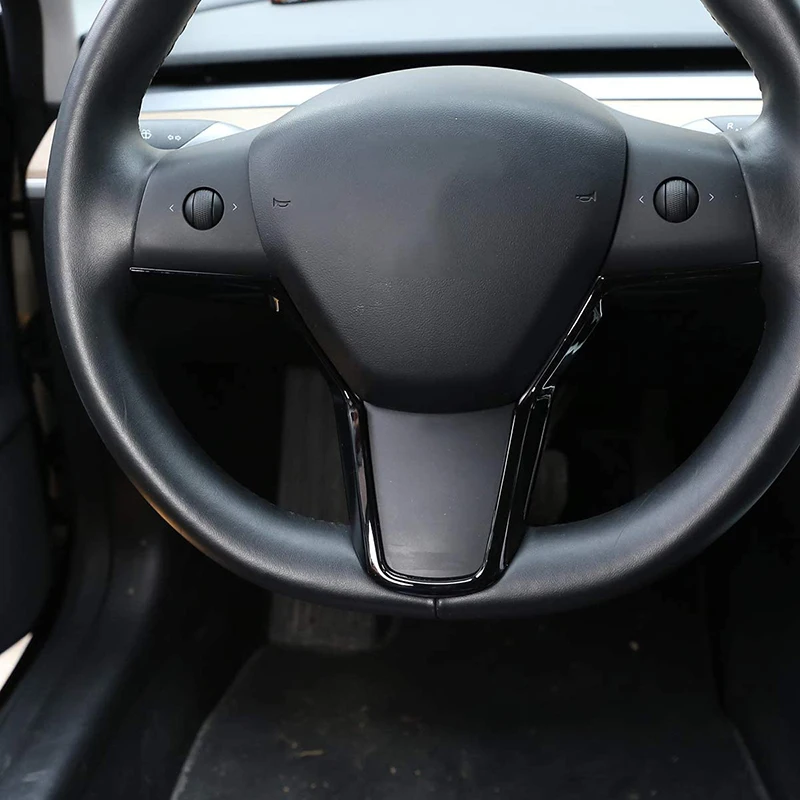 

for Tesla Model 3 2017-2019 Steering Wheel Sequin Steering Wheel Decoration Cover V-Decorative Sequins