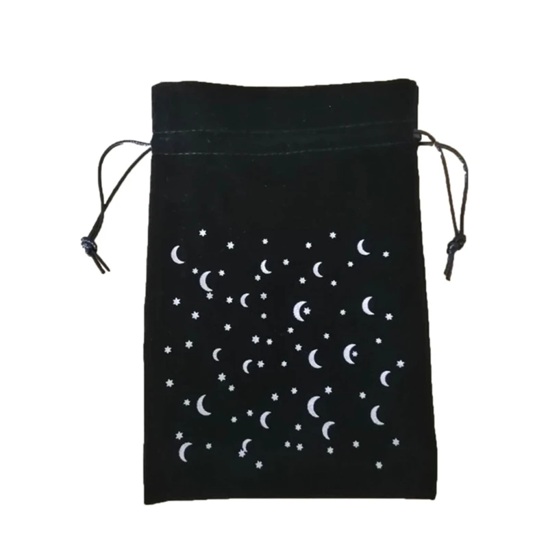

Star Moon Velvet Bag Board Game Tarot Oracle Cards Bag Witch Divination Crystal Storage Bag Jewelry Drawstring Package