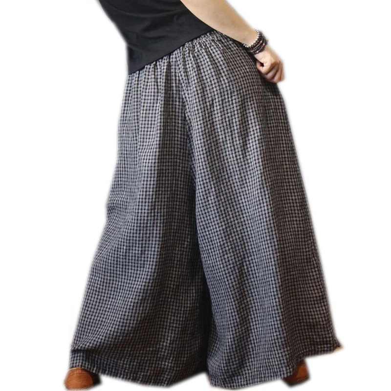 Женские брюки нижнее белье хлопковая льняная туника с широкими штанинами