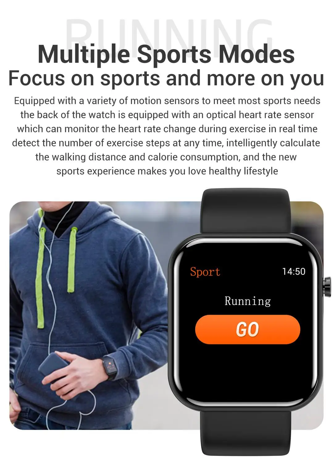 

1.54 Inch Global Version Smart Watch Fitness Bracelet Calories Heart Rate Monitor Sport Smartwatch For Android Xiaomi Apple