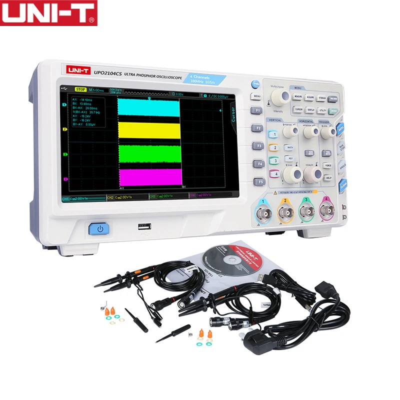 

UNI-T Digital Oscilloscope 1GSa 100MHz 2 /4 Channels 7" TFT Digital Display USB OTG Interface UTD2102CEX UPO2104CS