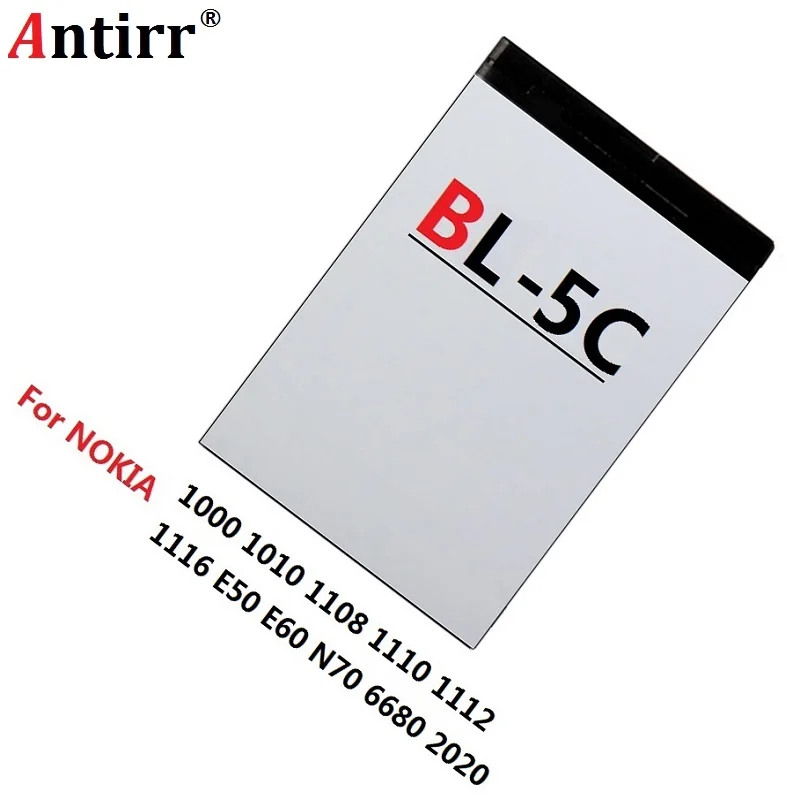 

BL-5C Original Mobile Phone Battery For Nokia BL 5C 1100 6600 6230 1108 1112 1200 n70 n91 Replacement Li-ion Battery