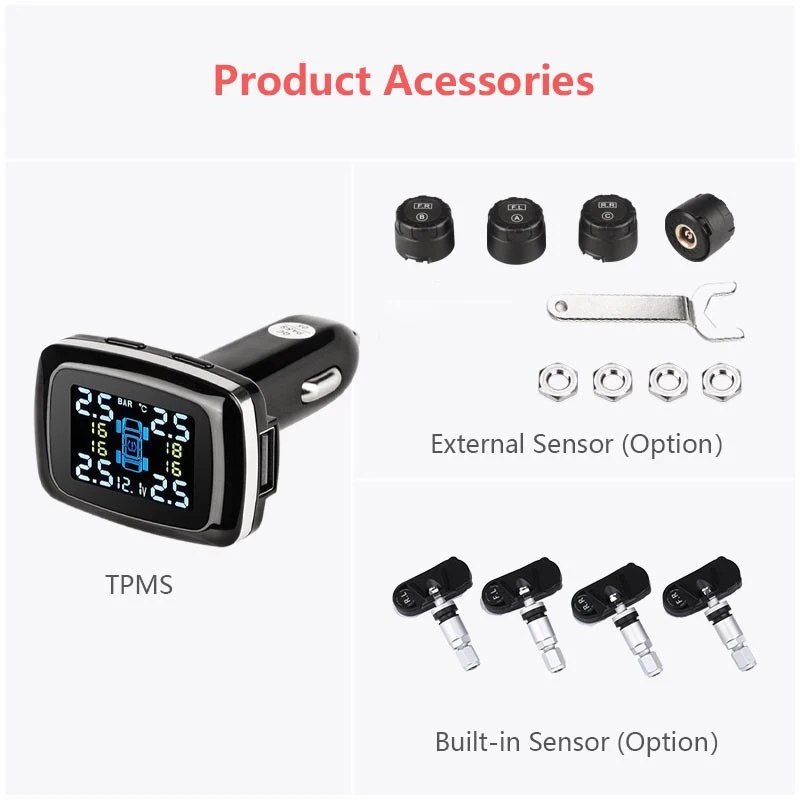 Develuck автомобильный TPMS прикуриватель Беспроводной Универсальный цифровой tpms