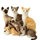 Искусственная Подушка, американская короткошерстная и сиамская кошка, плюшевая и набивная Реалистичная кукла, животное, игрушки для детей, домашний декор, подарок для малышей