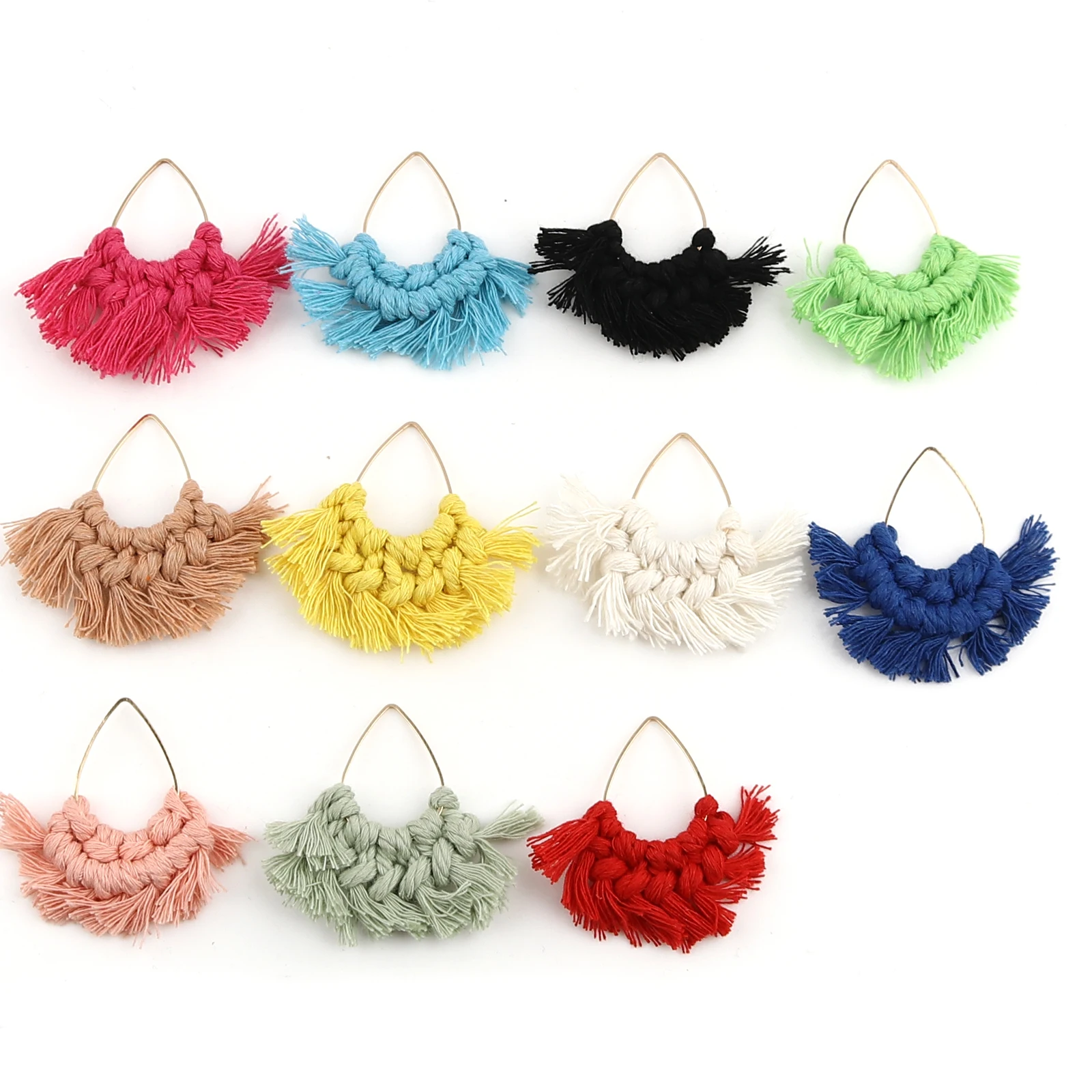 

New Multicolor Handmade Tassel Charms Fan-shaped Drop Charm For Jewelry Making Findings Earrings Necklace Anklet Accessories