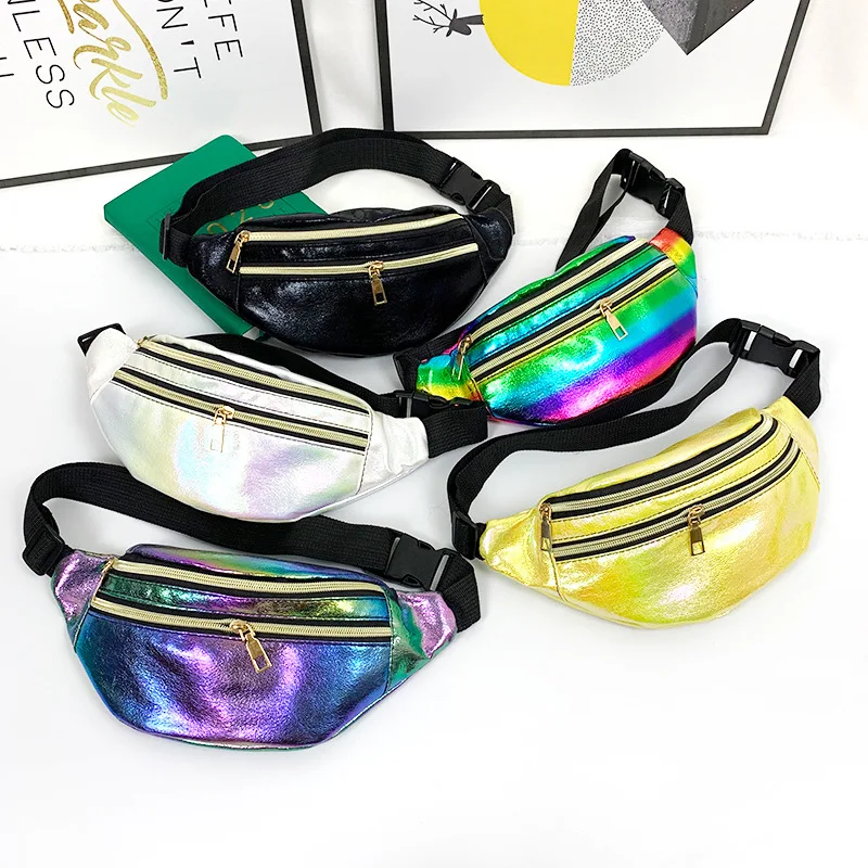 

Colorful Adjustable Belt Waist Packs Chest Bag Women Zipper Waterproof PU Leather Bum Bags Travel Sprots Purse Pouch Fanny Pack