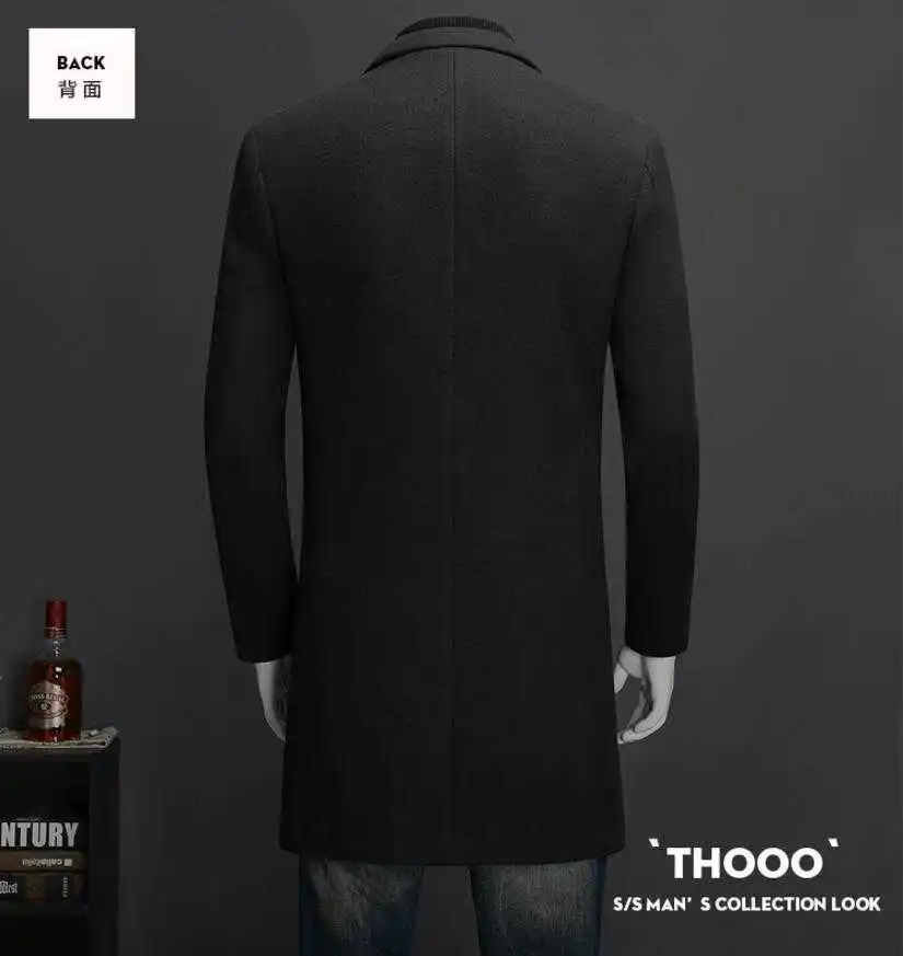 

Hot 2021 Nieuwe Koreaanse Slim Lange Jassen Single Breasted Casual Mannen Wol Blend Jassen Winter Voor Mannelijke Wollen Overjas