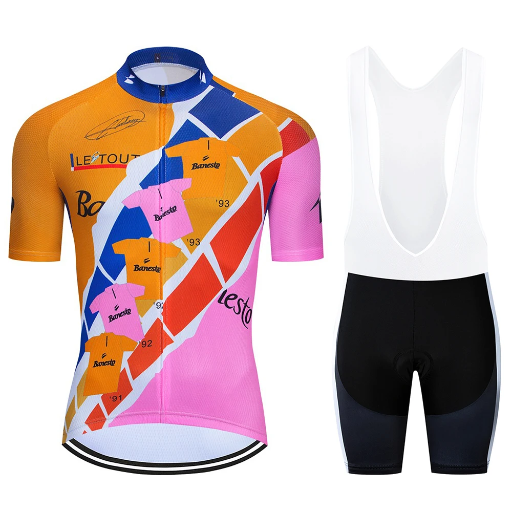 

2020 New Banesto cycling jersey 9D pad shorts bike wear set ropa ciclismo quick dry men pro CYCLING Maillot Culotte