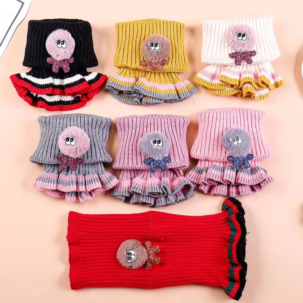 Детский вязаный шерстяной шарф для мальчиков и девочек зимний теплый шарф-хомут