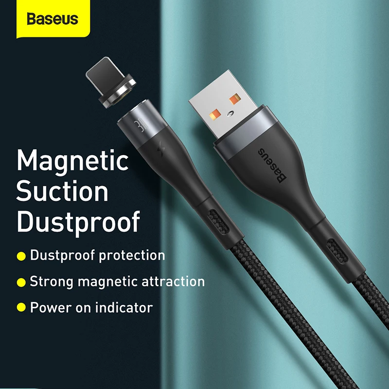 

Baseus Magnetic USB Charger Cable For iPhone 11 Pro XS Max XR X 8 Plus 7 6s 6 5s 5 SE 2.4A Fast Charging Magnet Cable Data Cord